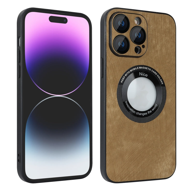 For iPhone 13 Skin Feel Leather MagSafe Magnetic Phone Case(Brown) - iPhone 13 Cases by PMC TechLife | Online Shopping South Africa | PMC TechLife
