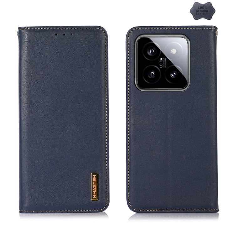 For Xiaomi 14 KHAZNEH Nappa Top Layer Cowhide Leather Phone Case(Blue) - 14 Cases by PMC TechLife | Online Shopping South Africa | PMC TechLife | Buy Now Pay Later Mobicred