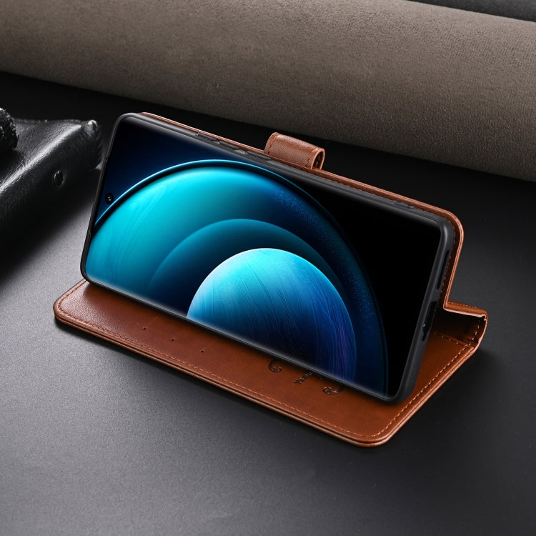 For vivo X100 5G AZNS Sheepskin Texture Flip Leather Phone Case(Black) - free shipping - PMC TechLife - Order now!