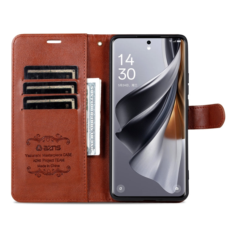 For vivo X100 Ultra AZNS Sheepskin Texture Flip Leather Phone Case(Brown) - free shipping - PMC Jewellery - Order now!