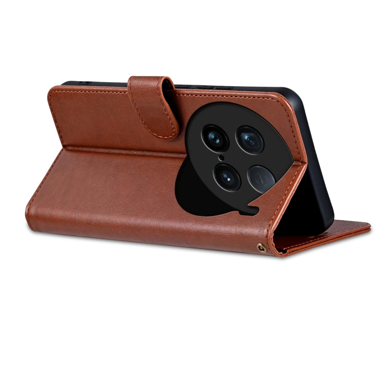 For vivo X100 Ultra AZNS Sheepskin Texture Flip Leather Phone Case(Brown) - free shipping - PMC Jewellery - Order now!