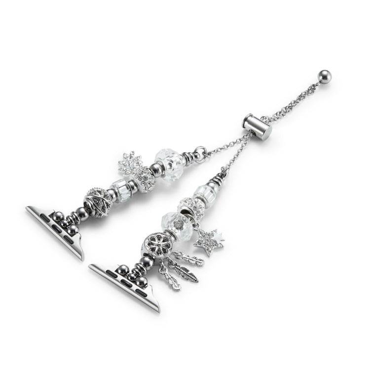 Bead Bracelet Metal Watch Band For Apple Watch 9 45mm(Silver Star) - free shipping - PMC TechLife - Order now!