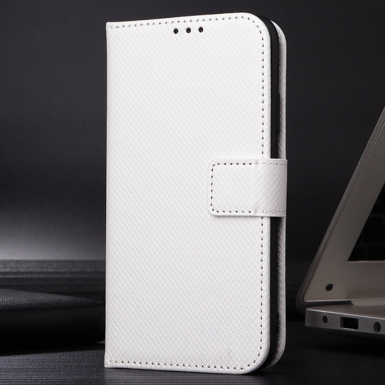 For Motorola Moto G Play 4G 2024 Diamond Texture Leather Phone Case(White) - Motorola Cases by PMC Jewellery | Online Shopping South Africa | PMC Jewellery | Buy Now Pay Later Mobicred