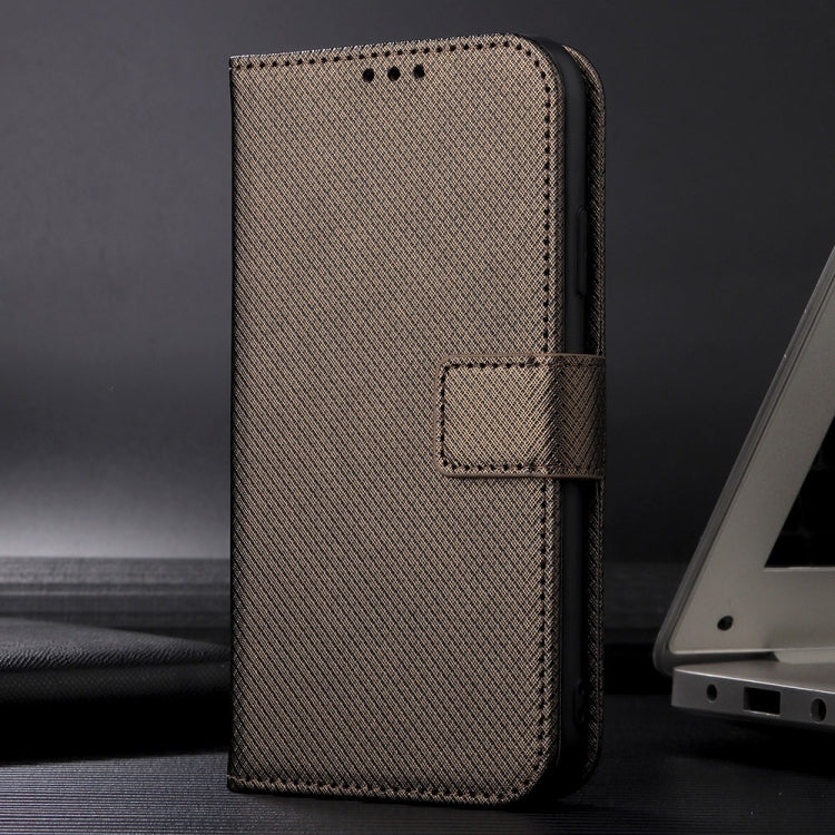 For Motorola Moto G Play 4G 2024 Diamond Texture Leather Phone Case(Brown) - Motorola Cases by PMC Jewellery | Online Shopping South Africa | PMC Jewellery | Buy Now Pay Later Mobicred