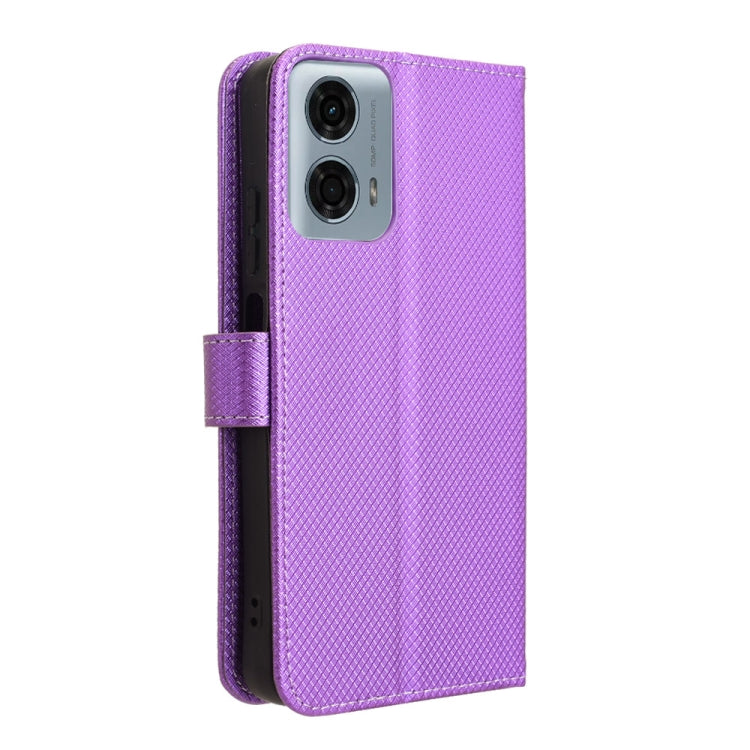For Motorola Moto G Power 5G 2024 Diamond Texture Leather Phone Case(Purple) - Motorola Cases by PMC Jewellery | Online Shopping South Africa | PMC Jewellery | Buy Now Pay Later Mobicred