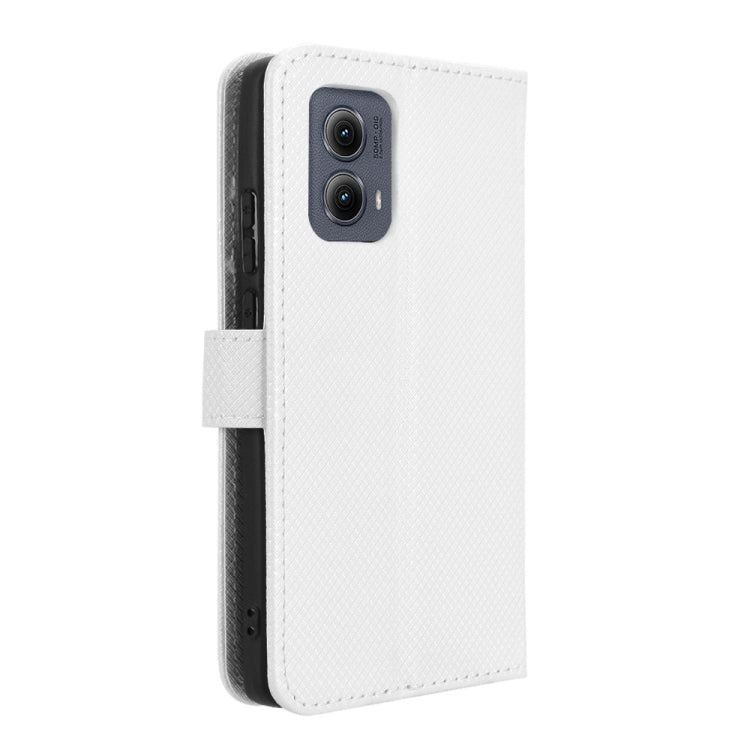 For Motorola Edge 2024 5G Diamond Texture Leather Phone Case(White) - Motorola Cases by PMC Jewellery | Online Shopping South Africa | PMC Jewellery | Buy Now Pay Later Mobicred