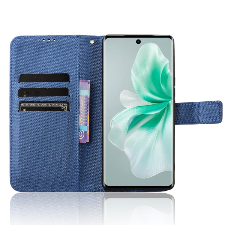 For vivo S18 5G / S18 Pro 5G Diamond Texture Leather Phone Case(Blue) - S18 Pro Cases by PMC TechLife | Online Shopping South Africa | PMC TechLife | Buy Now Pay Later Mobicred