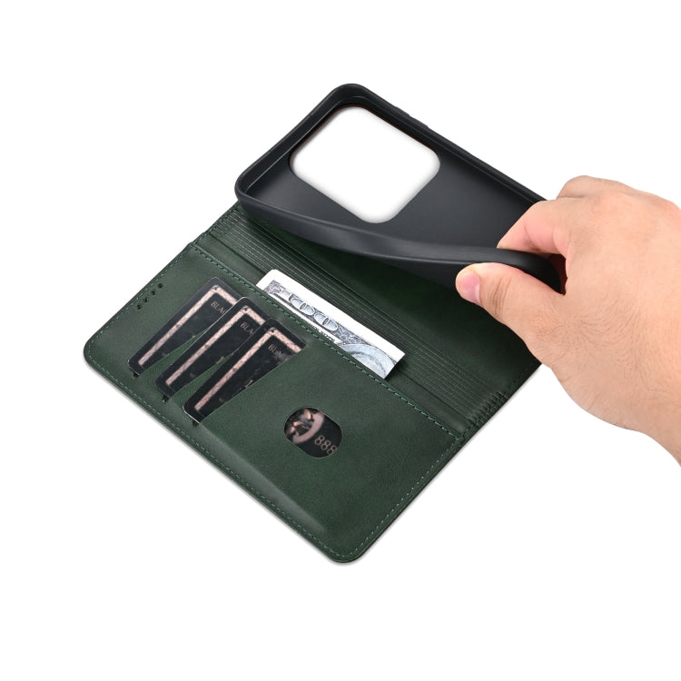 For Huawei Pura 70 Pro / 70 Pro+ AZNS Magnetic Calf Texture Flip Leather Phone Case(Dark Green) - free shipping - PMC Jewellery - Order now!