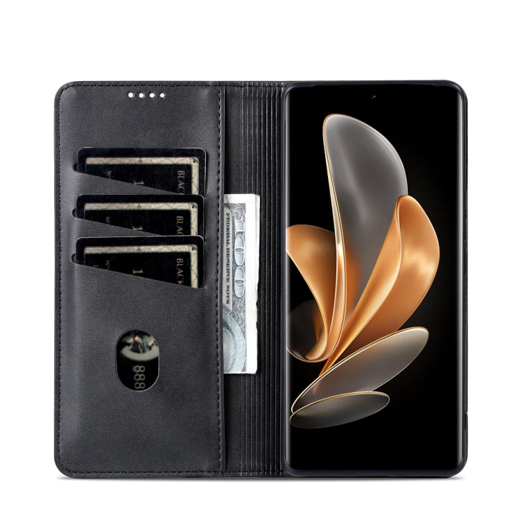For Huawei Pura 70 Pro / 70 Pro+ Fine Hole AZNS Magnetic Calf Texture Flip Leather Phone Case(Black) - Huawei Cases by AZNS | Online Shopping South Africa | PMC Jewellery | Buy Now Pay Later Mobicred