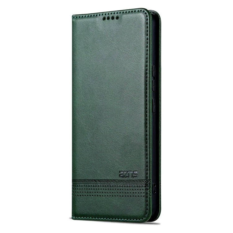 For Huawei Pura 70 Fine Hole AZNS Magnetic Calf Texture Flip Leather Phone Case(Dark Green) - free shipping - PMC Jewellery - Order now!