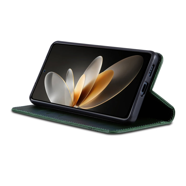 For Huawei Pura 70 Fine Hole AZNS Magnetic Calf Texture Flip Leather Phone Case(Dark Green) - free shipping - PMC Jewellery - Order now!