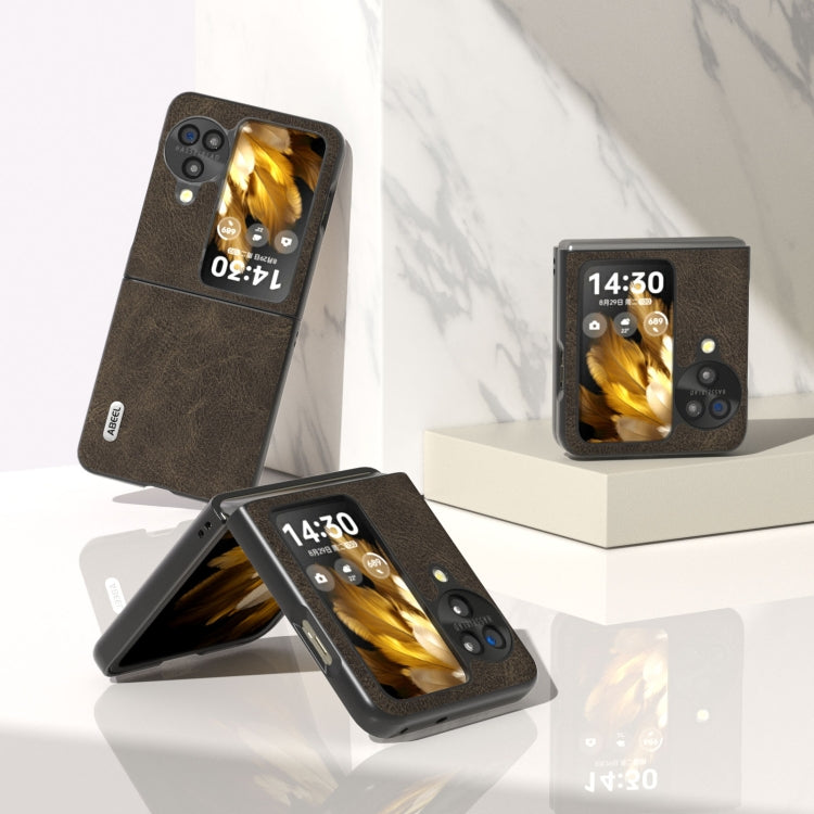 For OPPO Find N3 Flip ABEEL Dream Litchi Texture PU Phone Case(Khaki) - free shipping - PMC TechLife - Order now!