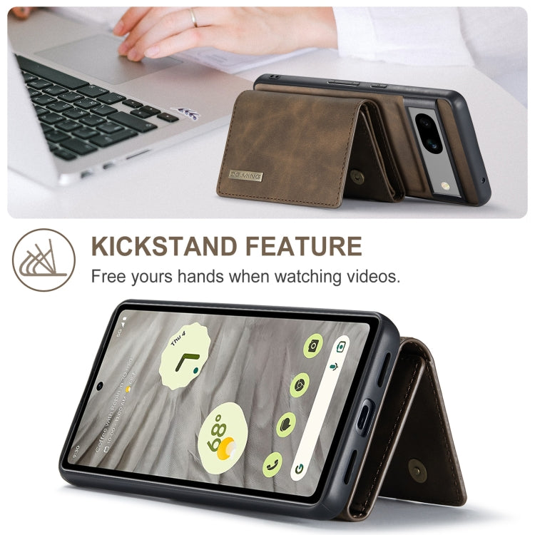 For Google Pixel 7A DG.MING M1 Series 3-Fold Multi Card Wallet + Magnetic Phone Case(Coffee) - Google Cases by DG.MING | Online Shopping South Africa | PMC TechLife | Buy Now Pay Later Mobicred