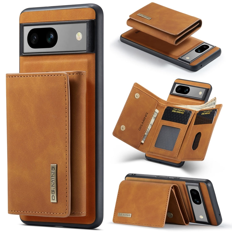 For Google Pixel 8A DG.MING M1 Series 3-Fold Multi Card Wallet + Magnetic Phone Case(Brown) - Google Cases by DG.MING | Online Shopping South Africa | PMC TechLife | Buy Now Pay Later Mobicred