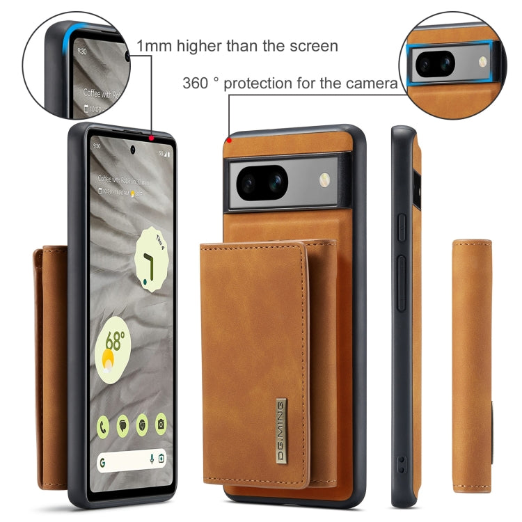 For Google Pixel 8A DG.MING M1 Series 3-Fold Multi Card Wallet + Magnetic Phone Case(Brown) - Google Cases by DG.MING | Online Shopping South Africa | PMC TechLife | Buy Now Pay Later Mobicred