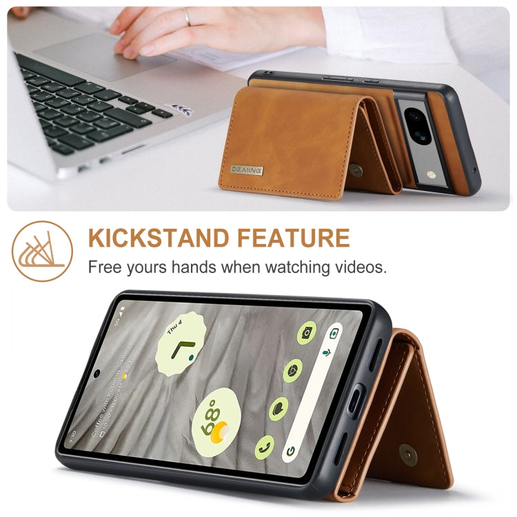 For Google Pixel 8A DG.MING M1 Series 3-Fold Multi Card Wallet + Magnetic Phone Case(Brown) - Google Cases by DG.MING | Online Shopping South Africa | PMC TechLife | Buy Now Pay Later Mobicred