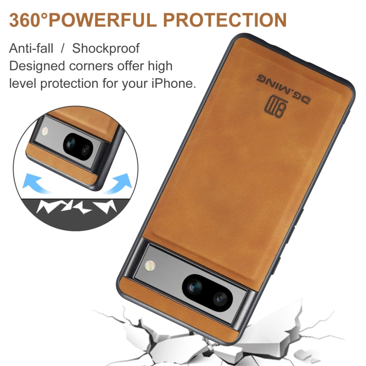 For Google Pixel 8A DG.MING M1 Series 3-Fold Multi Card Wallet + Magnetic Phone Case(Brown) - Google Cases by DG.MING | Online Shopping South Africa | PMC TechLife | Buy Now Pay Later Mobicred