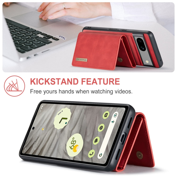 For Google Pixel 8A DG.MING M1 Series 3-Fold Multi Card Wallet + Magnetic Phone Case(Red) - free shipping - PMC TechLife - Order now!
