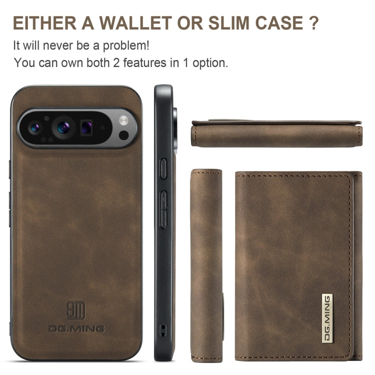For Google Pixel 9 Pro XL DG.MING M1 Series 3-Fold Multi Card Wallet + Magnetic Phone Case(Coffee) - free shipping - PMC Jewellery - Order now!