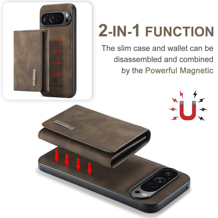 For Google Pixel 9 Pro XL DG.MING M1 Series 3-Fold Multi Card Wallet + Magnetic Phone Case(Coffee) - free shipping - PMC Jewellery - Order now!