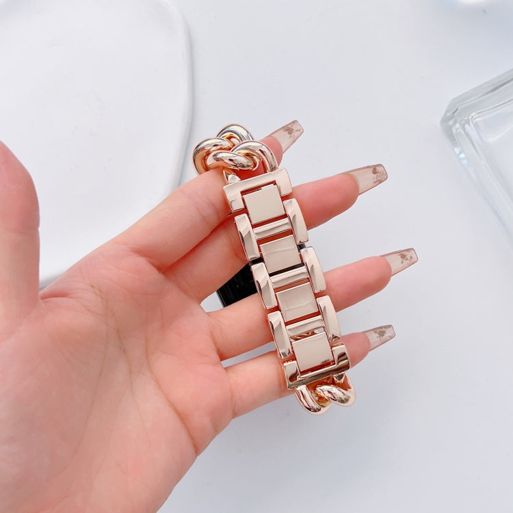 Big Denim Chain Metal Watch Band For Apple Watch SE 2023 44mm(Rose Gold) - free shipping - PMC TechLife - Order now!