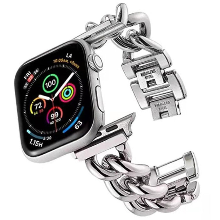 Big Denim Chain Metal Watch Band For Apple Watch SE 2023 44mm(Silver) - free shipping - PMC TechLife - Order now!