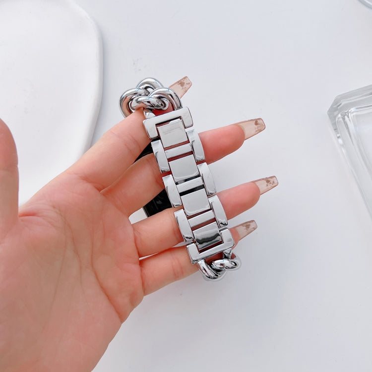 Big Denim Chain Metal Watch Band For Apple Watch SE 2023 40mm(Silver) - free shipping - PMC TechLife - Order now!