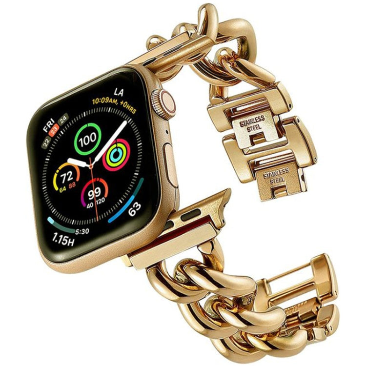 Big Denim Chain Metal Watch Band For Apple Watch 9 41mm(Gold) - free shipping - PMC TechLife - Order now!