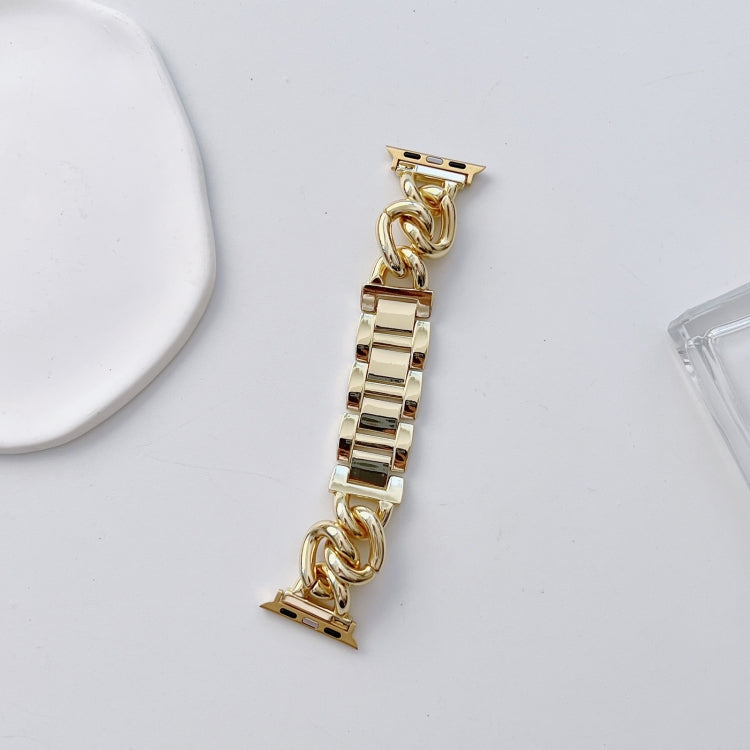 Big Denim Chain Metal Watch Band For Apple Watch 9 41mm(Gold) - free shipping - PMC TechLife - Order now!