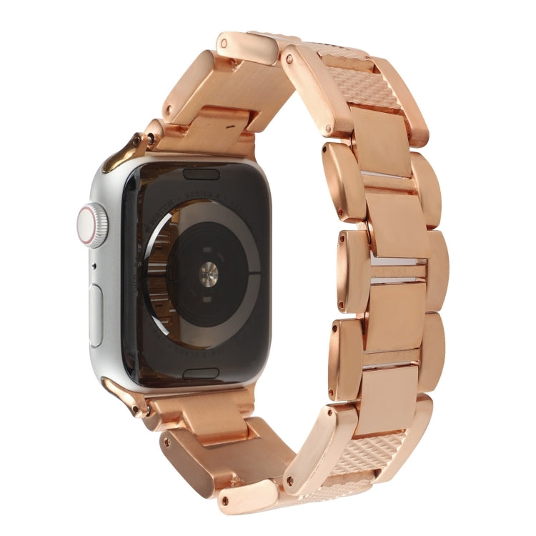 Plaid Metal Watch Band For Apple Watch Series 10 42mm(Rose Gold) - free shipping - PMC TechLife - Order now!