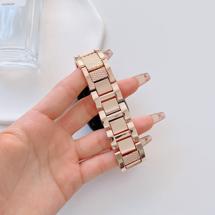 Plaid Metal Watch Band For Apple Watch Series 10 42mm(Rose Gold) - free shipping - PMC TechLife - Order now!