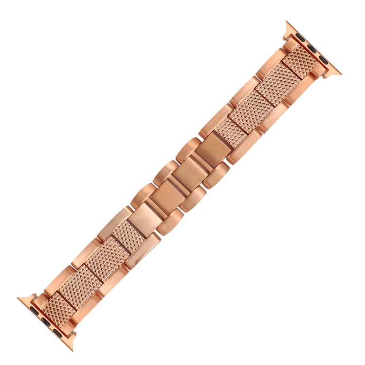 Plaid Metal Watch Band For Apple Watch Series 10 46mm(Rose Gold) - free shipping - PMC TechLife - Order now!