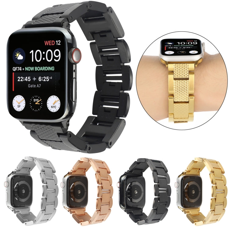 Plaid Metal Watch Band For Apple Watch Series 10 46mm(Rose Gold) - free shipping - PMC TechLife - Order now!