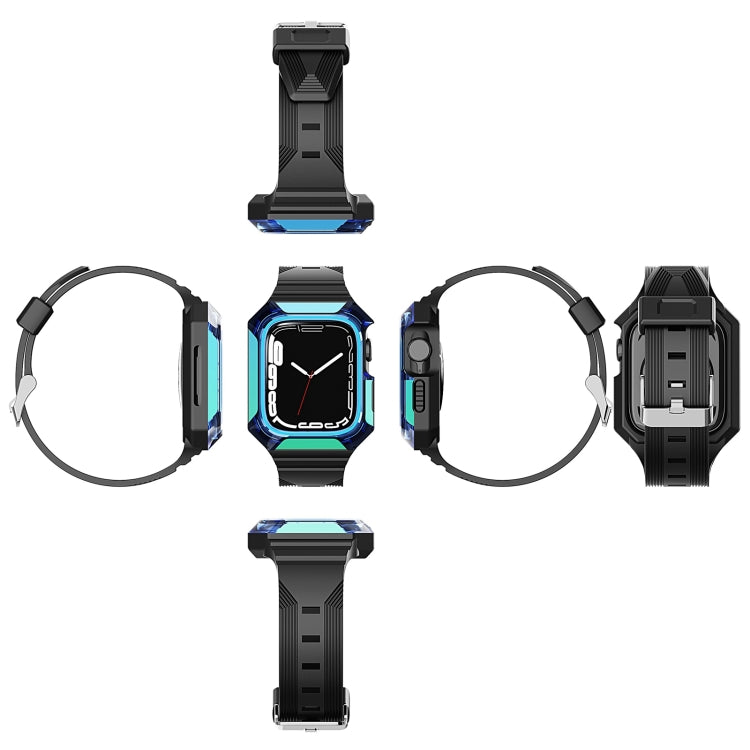 Armor Case Integrated TPU Watch Band For Apple Watch 9 41mm(Purple) - Watch Cases by PMC Jewellery | Online Shopping South Africa | PMC Jewellery | Buy Now Pay Later Mobicred
