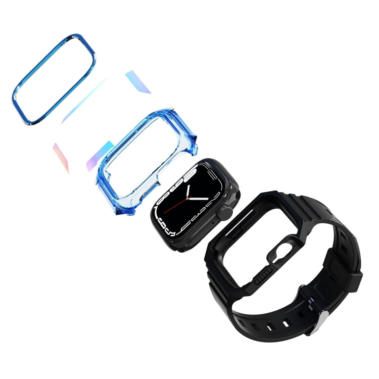Armor Case Integrated TPU Watch Band For Apple Watch SE 2023 40mm(Blue) - Watch Cases by PMC Jewellery | Online Shopping South Africa | PMC Jewellery | Buy Now Pay Later Mobicred