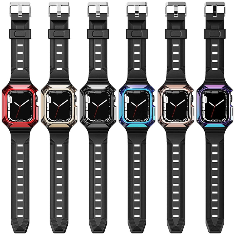 Armor Case Integrated TPU Watch Band For Apple Watch 9 41mm(Purple) - Watch Cases by PMC Jewellery | Online Shopping South Africa | PMC Jewellery | Buy Now Pay Later Mobicred