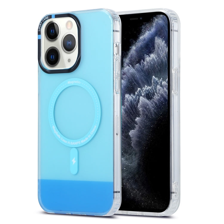For iPhone 11 Pro Max PC + TPU IMD MagSafe Magnetic Phone Case(Blue) - iPhone 11 Pro Max Cases by PMC TechLife | Online Shopping South Africa | PMC TechLife | Buy Now Pay Later Mobicred