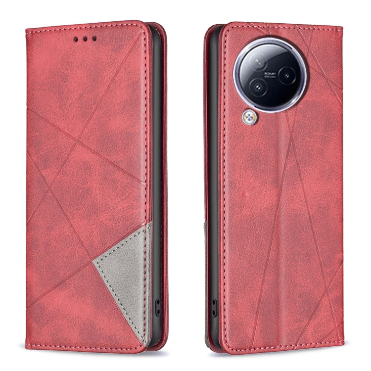 For Xiaomi Civi 3 5G Rhombus Texture Magnetic Leather Phone Case(Red) - Xiaomi Cases by PMC TechLife | Online Shopping South Africa | PMC TechLife | Buy Now Pay Later Mobicred