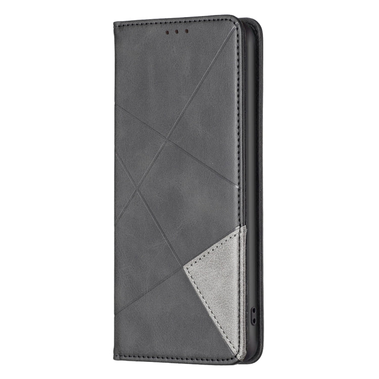 For Xiaomi Redmi 13C Rhombus Texture Magnetic Leather Phone Case(Black) - 13C Cases by PMC TechLife | Online Shopping South Africa | PMC TechLife | Buy Now Pay Later Mobicred