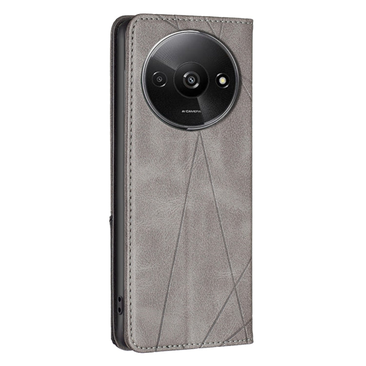For Xiaomi Redmi A3 Rhombus Texture Magnetic Leather Phone Case(Grey) - free shipping - PMC TechLife - Order now!