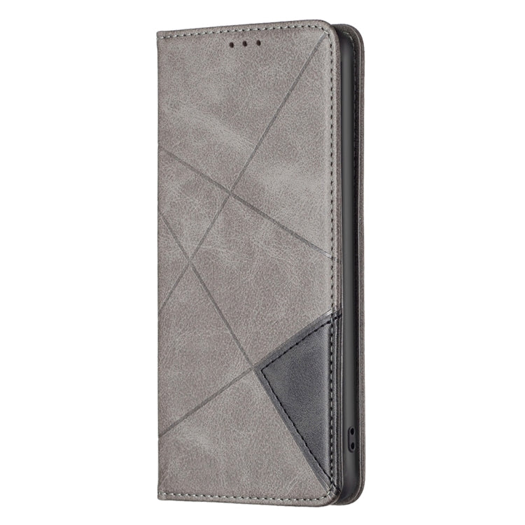 For Xiaomi Poco M6 Pro 4G Rhombus Texture Magnetic Leather Phone Case(Grey) - Xiaomi Cases by PMC TechLife | Online Shopping South Africa | PMC TechLife | Buy Now Pay Later Mobicred