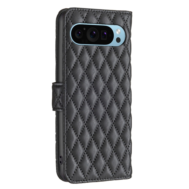 For Google Pixel 9 Diamond Lattice Wallet Leather Flip Phone Case(Black) - Google Cases by PMC TechLife | Online Shopping South Africa | PMC TechLife | Buy Now Pay Later Mobicred