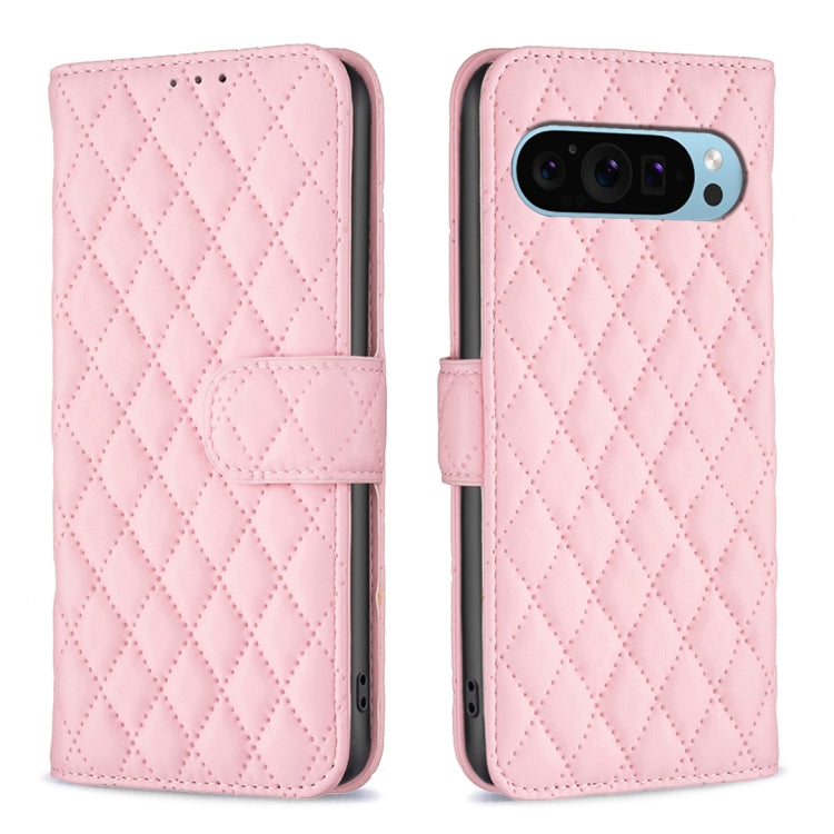 For Google Pixel 9 Pro Diamond Lattice Wallet Leather Flip Phone Case(Pink) - free shipping - PMC TechLife - Order now!