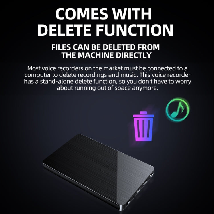 JNN M2 Ultra-thin HD Noise Reduction Intelligent Control Voice Voice Recorder, Capacity:32GB(Black) - free shipping - PMC Jewellery - Order now!