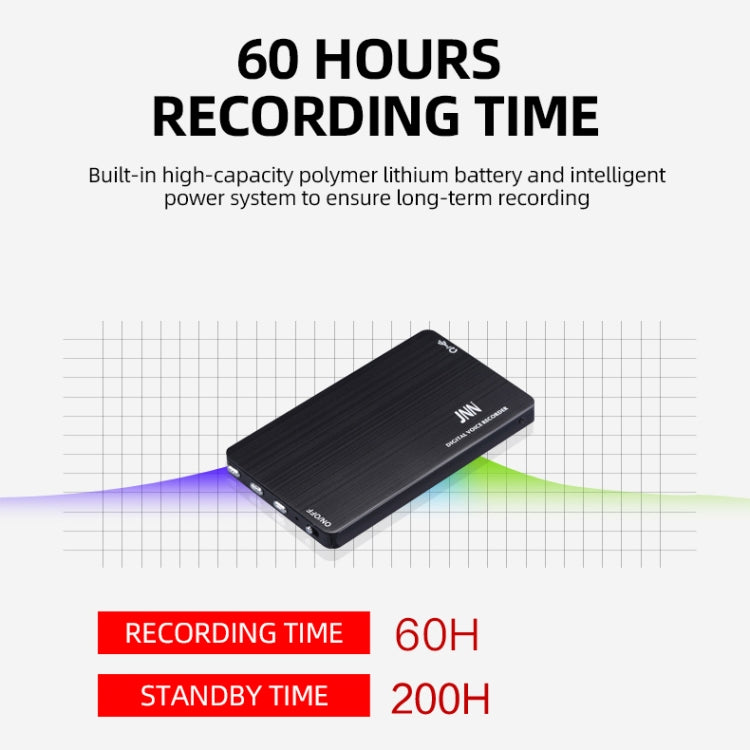JNN M2 Ultra-thin HD Noise Reduction Intelligent Control Voice Voice Recorder, Capacity:64GB(Black) - free shipping - PMC Jewellery - Order now!