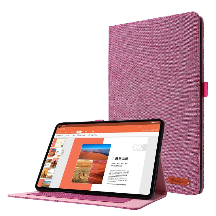 For Huawei MatePad SE 11 2024 Fabric Leather Tablet Case(Rose Red) - Huawei by PMC Jewellery | Online Shopping South Africa | PMC Jewellery | Buy Now Pay Later Mobicred