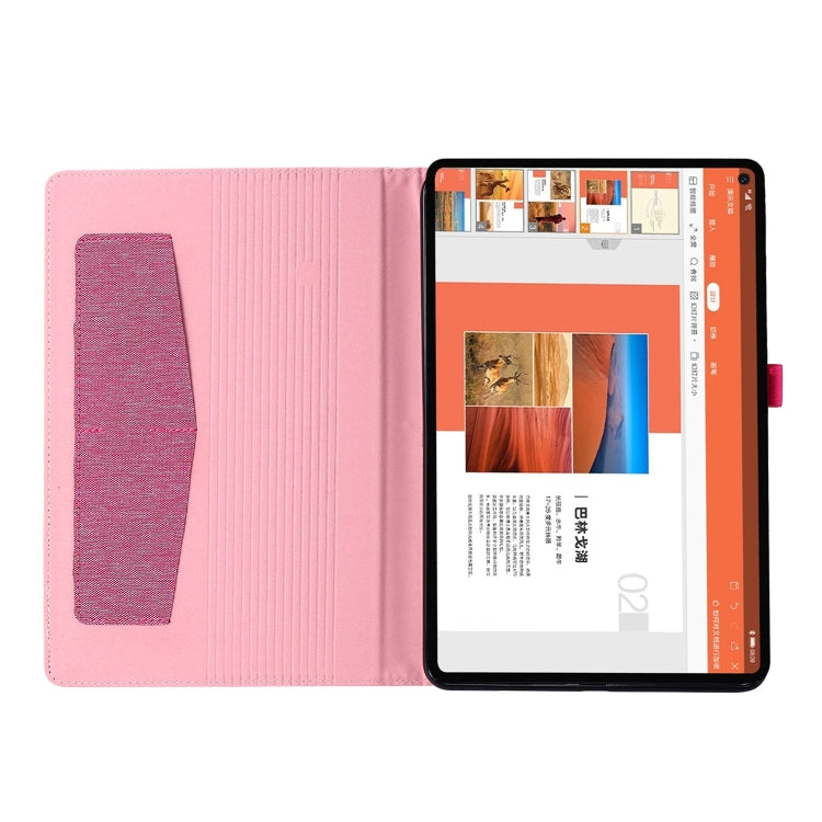 For Huawei MatePad SE 11 2024 Fabric Leather Tablet Case(Rose Red) - Huawei by PMC Jewellery | Online Shopping South Africa | PMC Jewellery | Buy Now Pay Later Mobicred