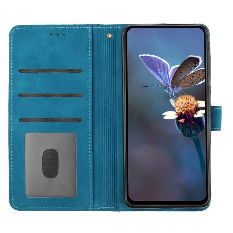 For Huawei P40 lite Flower Embossing Pattern Leather Phone Case(Blue) - Huawei Cases by PMC TechLife | Online Shopping South Africa | PMC TechLife