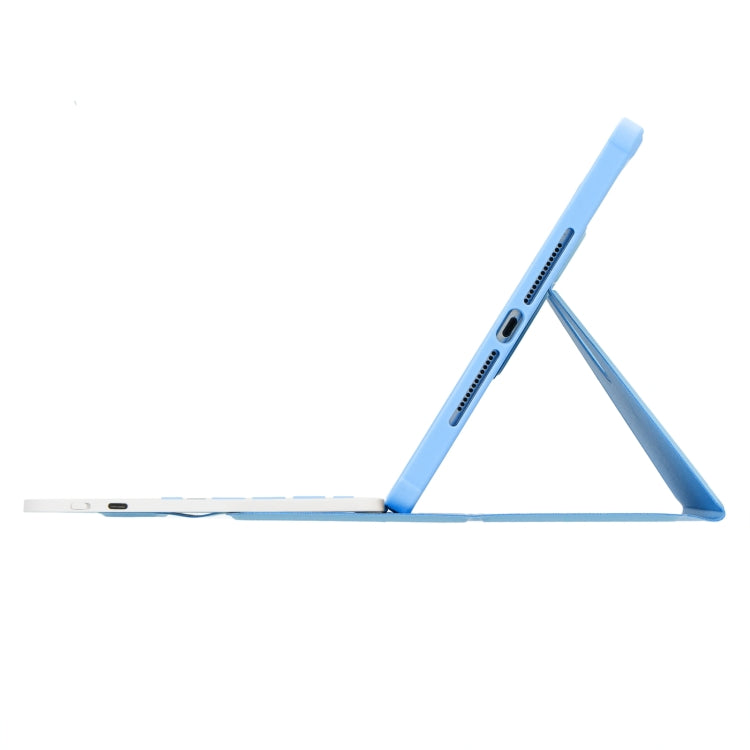 For iPad 10th Gen 10.9 2022 F10B-A 360 Rotation Acrylic Transparent Bluetooth Keyboard Leather Case With Touch Control(Blue) - Universal by PMC TechLife | Online Shopping South Africa | PMC TechLife