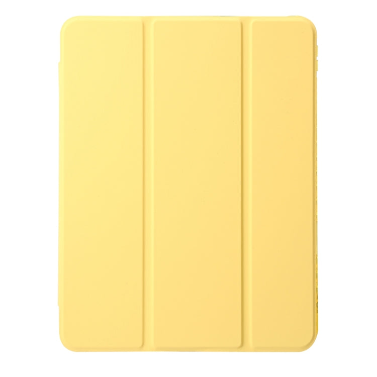 For iPad 2025 / 2022 Clear Acrylic 3-Fold Leather Tablet Case(Yellow) - iPad 2025 / 2022 Cases by PMC TechLife | Online Shopping South Africa | PMC TechLife | Buy Now Pay Later Mobicred